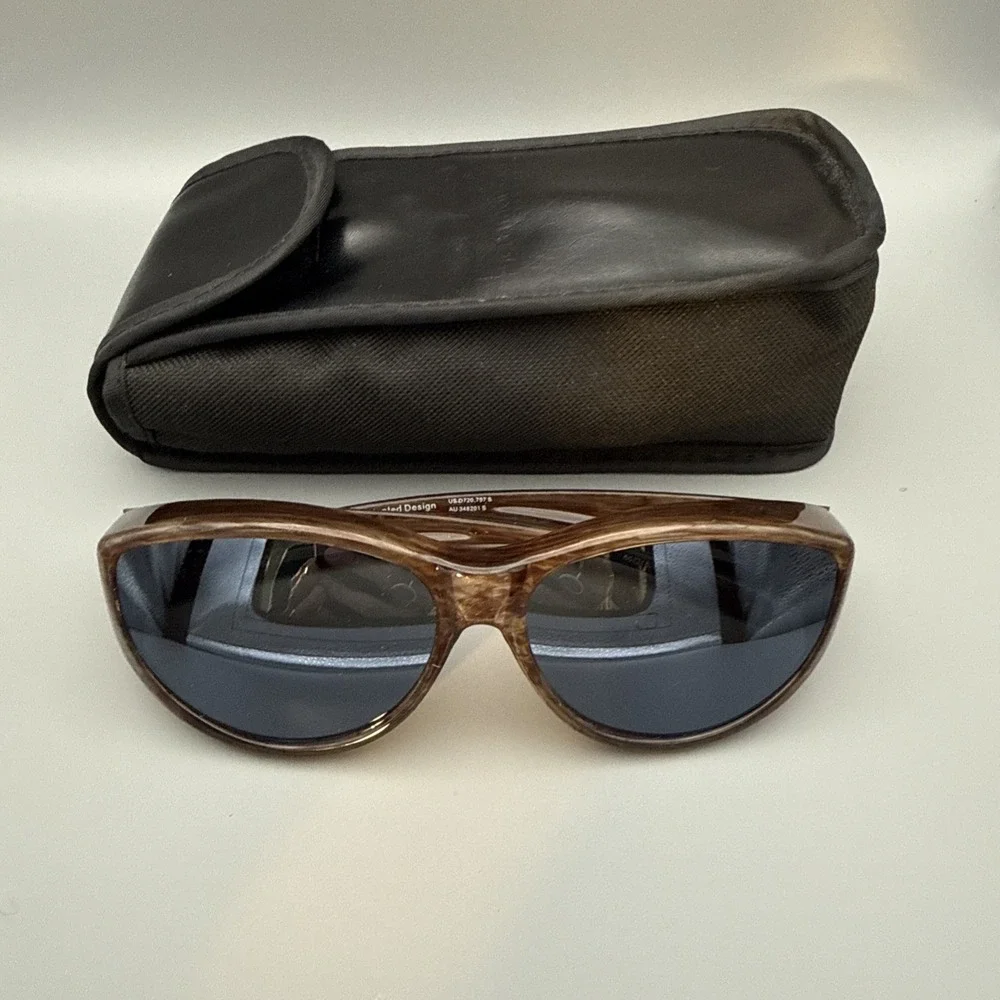 JONATHAN PAUL Polarized Authentic Sunglasses Fitovers Ikara Brown 003 & SoftCase